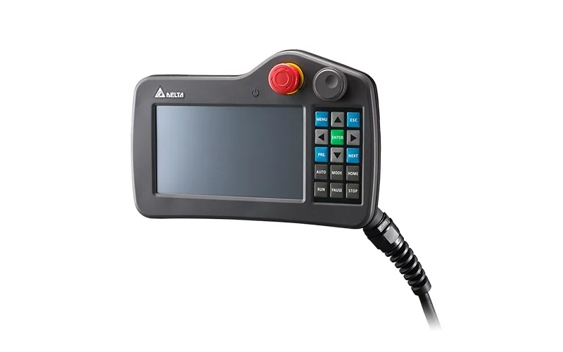 DOP-H07S465 Универс. выносной пульт упр. с сенсорной панелью, 7" TFT дисплей (800х480 пикс.), 65536 цв., LED подсветка, 128MB Flash, слот для SD карты, RS-422/RS-485, USB, RTC, защита всего корпуса IP55, кнопка аварийного стопа, встр. штурвал, встр. кабел